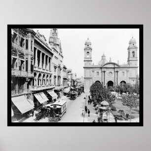 Pôster Cena 1906 da rua de Montevideo, Uruguai