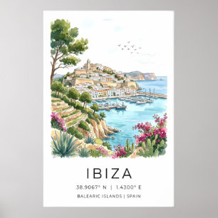 Poster Cena à Beira-Mar em Ibiza em Aquarela