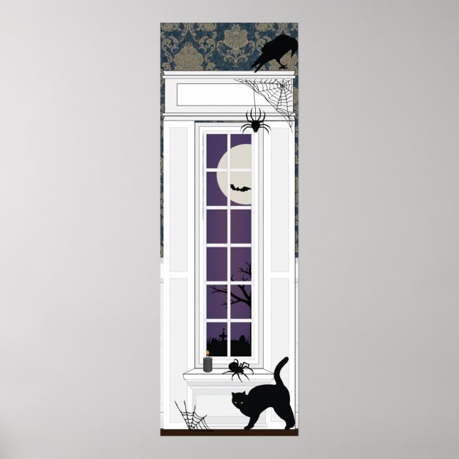 Poster Cena assustadora no interior da janela do Hallowee (Frente)