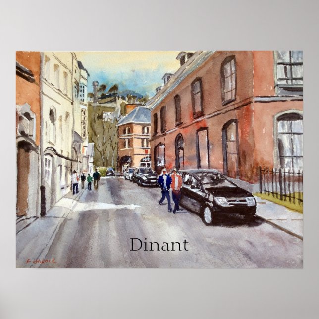 Poster Cena da Bélgica Dinant Watercolor (Frente)