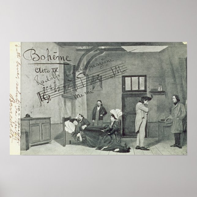 Pôster Cena da Lei IV da ópera "La Boheme" (Frente)