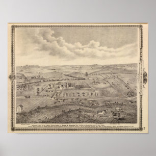 Poster Cena da manhã, fazenda do estoque dos rios de JD