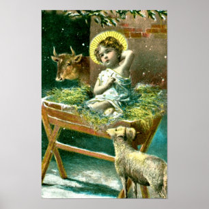 Pôster Cena da natividade do vintage