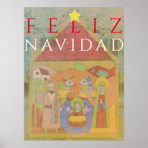 Poster Cena da Natividade "Feliz Navided"
