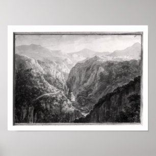 Pôster Cena da pensão na ponte do diabo com a queda