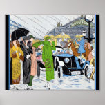 Poster Cena da Rua Art Deco<br><div class="desc">A cena da rua Art Deco com a moda da mulher do art deco.</div>