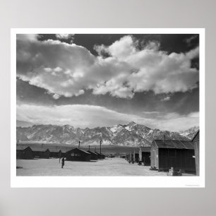 Poster Cena da rua de Manzanar, nuvens 1943