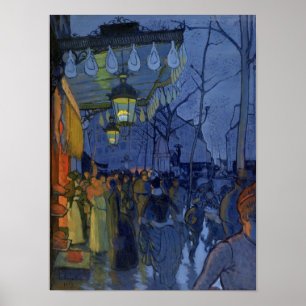 Pôster Cena da rua, em cinco na tarde, 1887