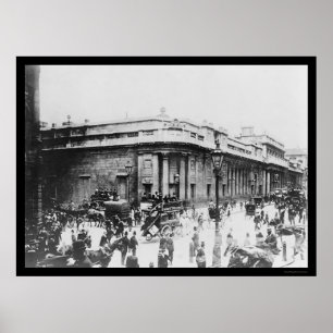 Pôster Cena da rua no Banco da Inglaterra em Londres 1914