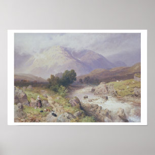 Poster Cena das montanhas perto de Dalmally, Argyll (w/c