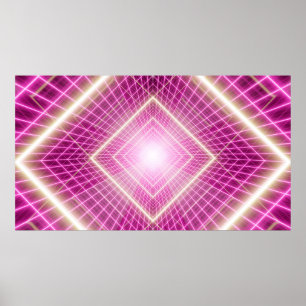 Poster cena de arte retrô e pop de ficção científica.