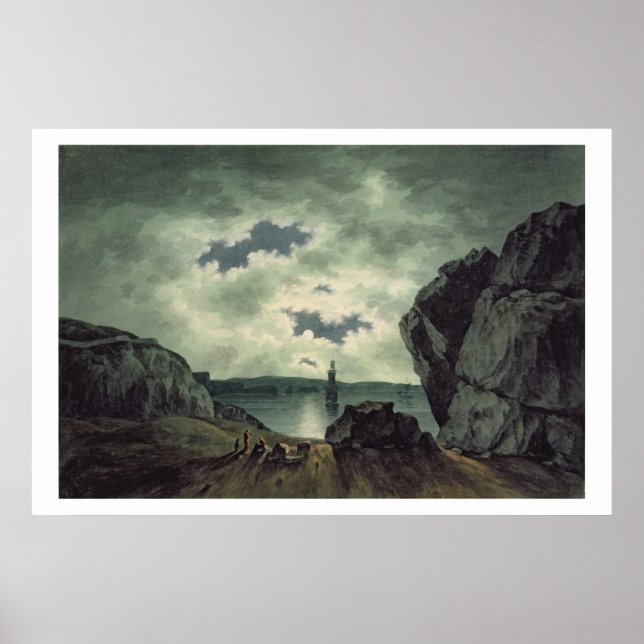 Poster Cena de Baía em Lua, 1787 (c/c sobre lápis em p (Frente)