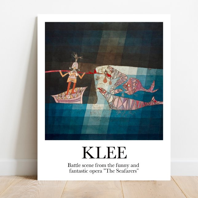 Poster Cena de batalha de Paul Klee (Klee's colorful chaos!  Own "Battle Scene" poster. High-quality, ready to frame)