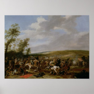 Pôster Cena de batalha em Lutzen entre o rei Gustavus