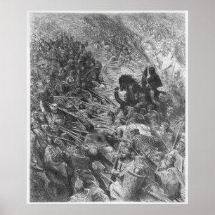 Poster Cena de batalha, ilustração de Orlando Furioso