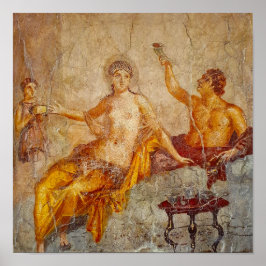 Poster Cena de Bebendo Privada Fresco em Pompeia