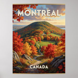 Poster Cena de bordo de Maple de Outono em Montreal Canad