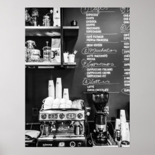 Poster Cena de Café com Máquina de Expresso