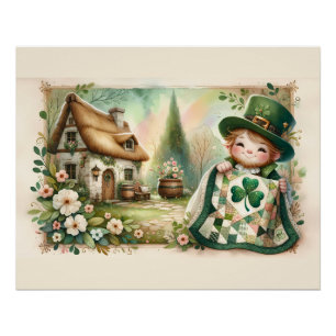 Pôster Cena de Colcha Xadrez Cottage Leprechaun