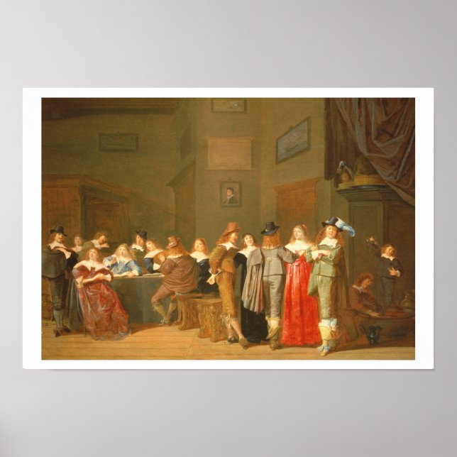 Poster Cena de Corte, 1644 (petróleo na canvas) (Frente)