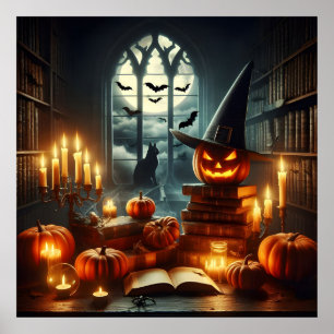 Poster Cena de Dia das Bruxas Spooky