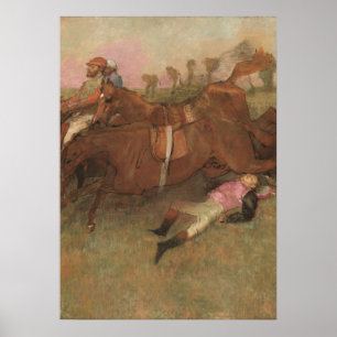 Pôster Cena de Edgar Degas da corrida de obstáculos