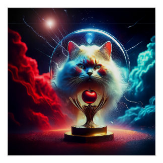 Pôster Cena de Fantasia: Gato Dentro de uma Bola de Vidro