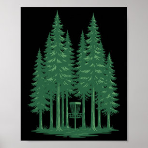 Poster Cena de golfe de disco de bosque para disco 