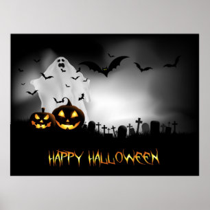 Poster Cena de Gravidez do Halloween Spooky