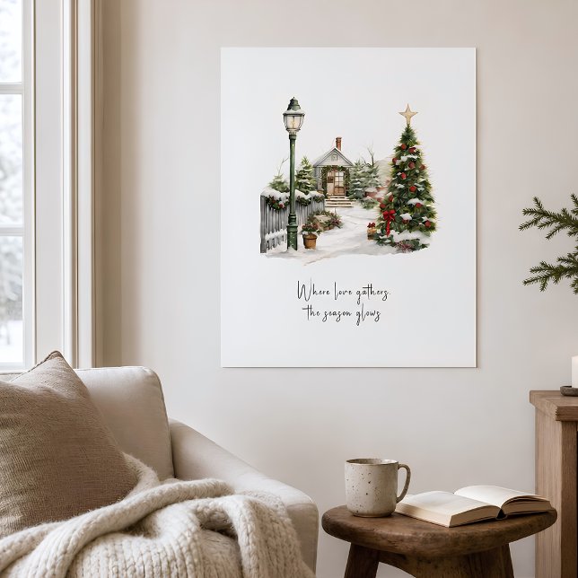 Poster Cena de Inverno com Árvores de Natal de Pinheiro (Criador carregado)
