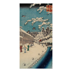 Pôster Cena de inverno de Hiroshige Japão ukiyo-e antiga