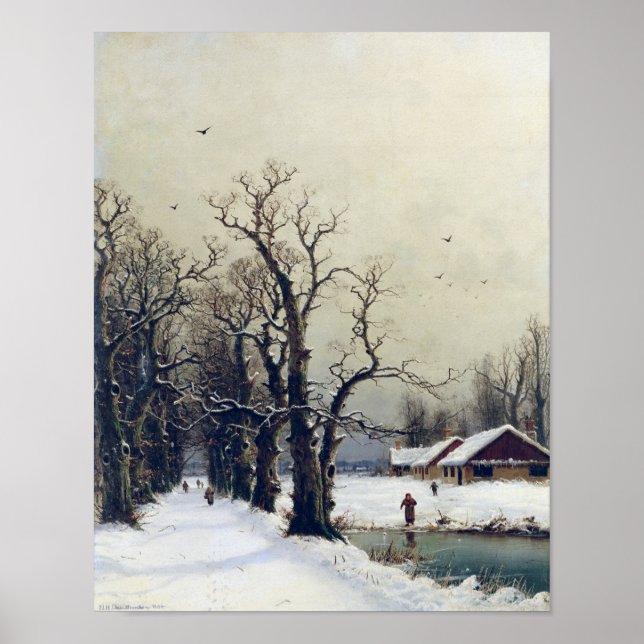 Poster Cena de inverno, século XIX (Frente)