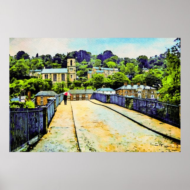 Poster Cena de Ironbridge em Shropshire, Inglaterra (Frente)