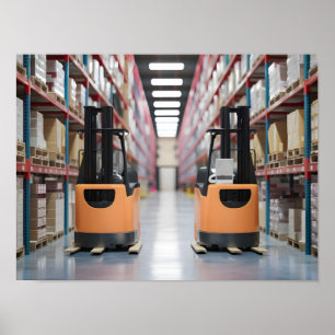 Poster Cena de Logística Dinâmica - Depósito de Varejo
