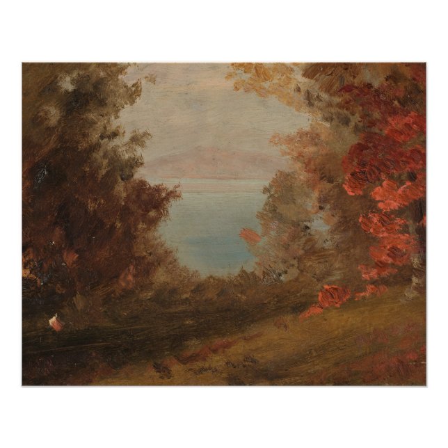 Pôster Cena de Madeira no outono Hudson ou na Arte Maine  (Frente)