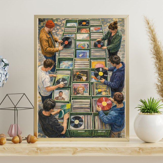 Poster Cena de Mercado de Discos de Vinil Antigos (Criador carregado)