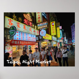 Poster Cena de Mercado Noturno de Taipei Taiwan