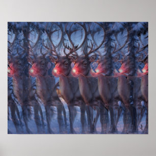 Poster Cena de Natal com Rudi Rena 3D Estereograma