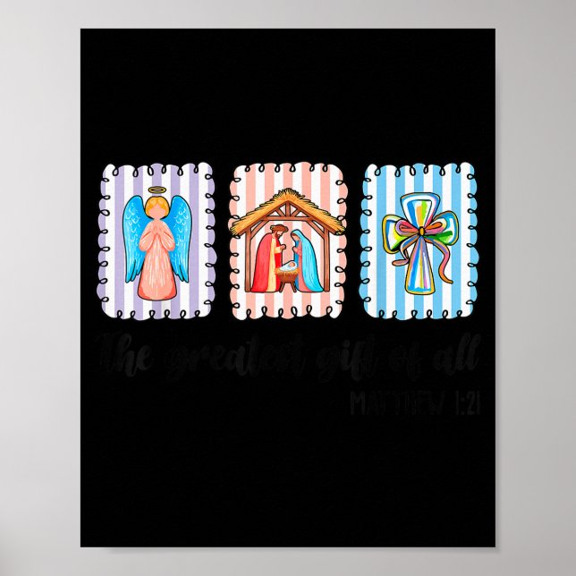 Poster Cena de Natal Cristã Jesus Fé Crença (Frente)