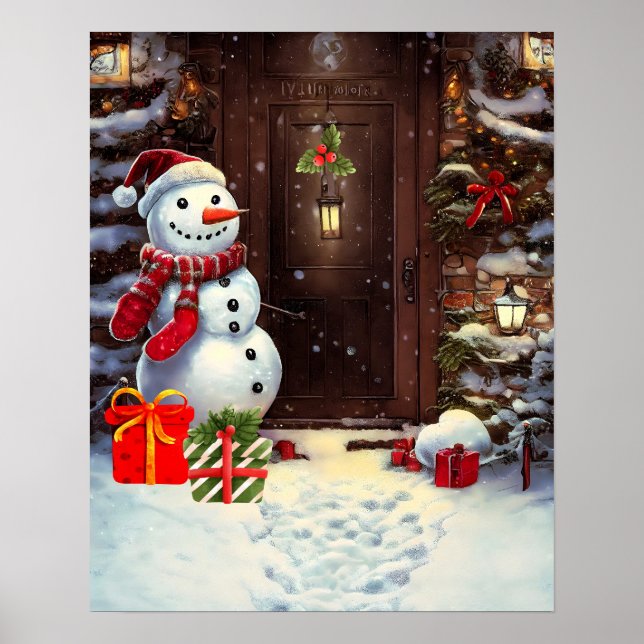 Poster Cena de Natal de Snowman (Frente)
