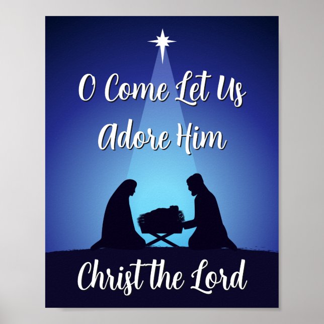 Poster Cena de Natal Religiosa Cristo o Senhor (Frente)