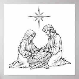 Poster Cena de Natal Religioso para Download