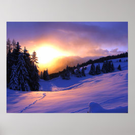 Poster Cena de neve de inverno na Itália