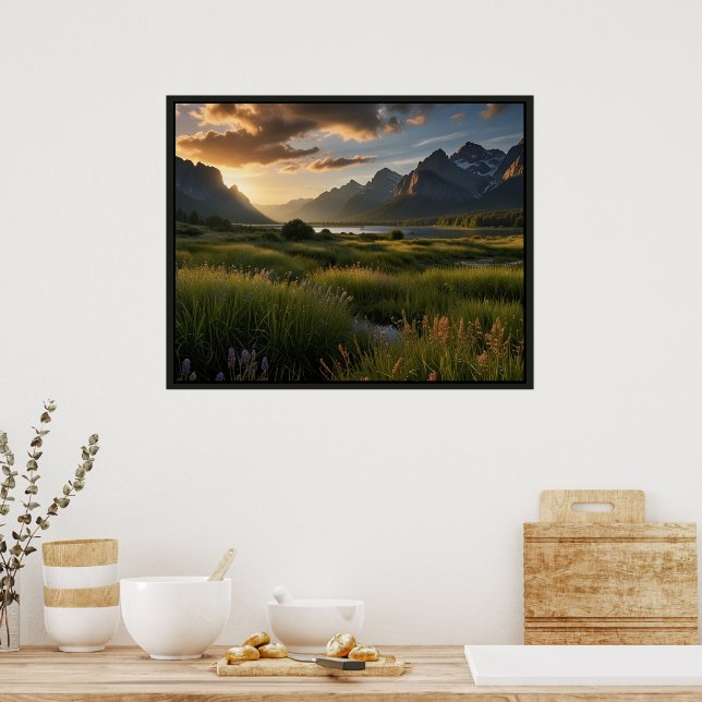 Poster Cena de Paisagem da Natureza Serena (Cozinha)