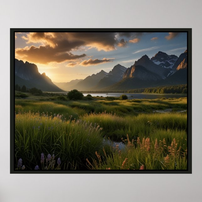 Poster Cena de Paisagem da Natureza Serena (Frente)