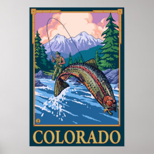 Poster Cena de Pesca de Voo no Colorado