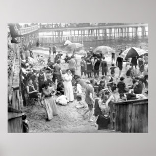Pôster Cena de Praia de Coney Island