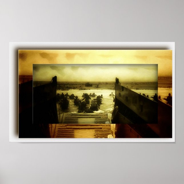 Pôster Cena de Praia do Dia D (Frente)