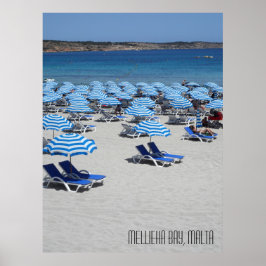 Poster Cena de praia em Mellieha Bay em Malta