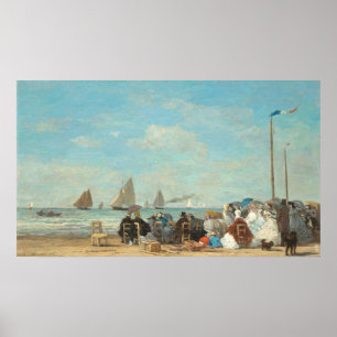 Poster Cena de Praia em Trouville - Eugène Boudin Fine Ar